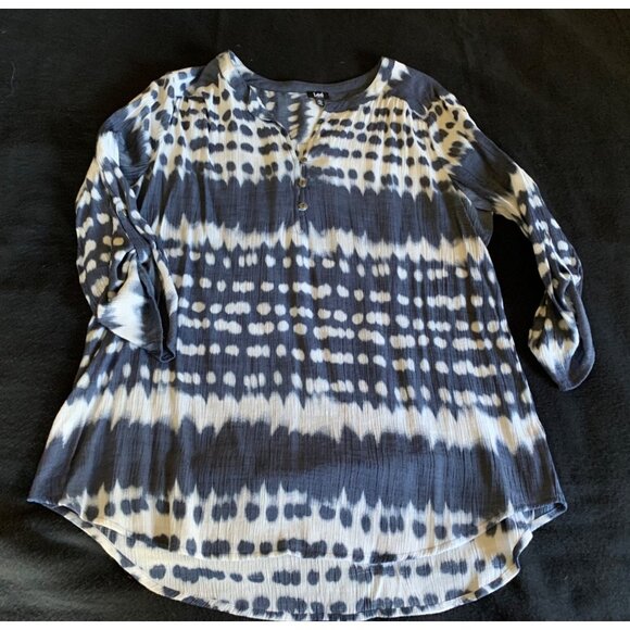 Lee Womens XLarge Tie-Dye Long Sleeve Blouse Polyester/Rayon - Picture 1 of 8